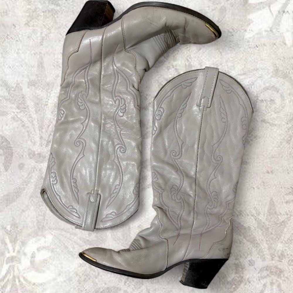 ACME Gray Leather Heeled Boots